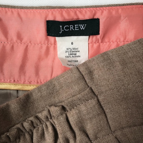Tan Wool J. Crew A-line Skirt - Size 6 - Picture 3 of 4